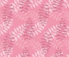floreale senza soluzione di continuità modello, Borgogna e bianca ramoscelli con le foglie su rosa sfondo vettore