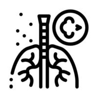 asma attacco nero icona vettore illustrazione