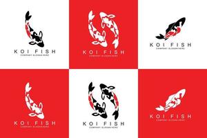 koi pesce logo disegno, ornamentale pesce vettore, acquario ornamento illustrazione marca Prodotto vettore