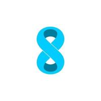 numero 8 curve infinito 3d design simbolo logo vettoriale