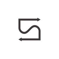 lettera S scambio freccia linea logo vettore