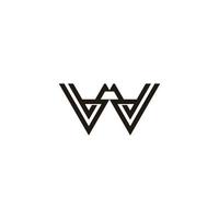 lettera wv semplice geometrico linea logo vettore