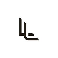 lettera ll strisce linea logo vettore