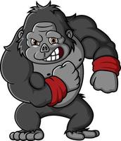 cartone animato grande gorilla era arrabbiato vettore