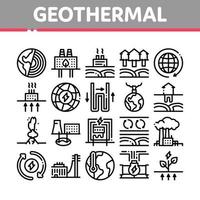 geotermico energia collezione icone impostato vettore illustrazioni
