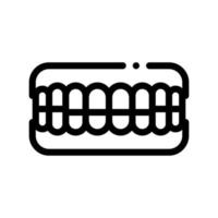 impostato di falso denti stomatologia vettore cartello icona