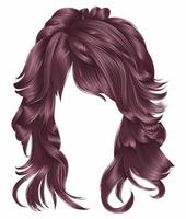 di moda donna lungo capelli rosa colori .bellezza moda . realistico 3d vettore