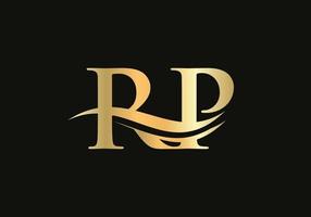 elegante e elegante rp logo design per il tuo azienda. rp lettera logo. rp logo per lusso marchio. vettore