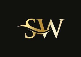 iniziale lettera sw connesso logo per attività commerciale e azienda identità. moderno lettera sw logo vettore modello con moderno di moda