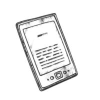 elettronico libro digitale aggeggio monocromatico vettore