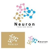 neurone logo design vettore nervo cellula illustrazione molecolare dna Salute marca