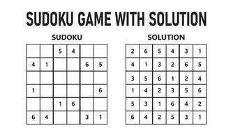 sudoku gioco con soluzione. sudoku puzzle gioco con numeri. può essere Usato come un educativo gioco. logica puzzle per bambini o tempo libero gioco per adulti. vettore