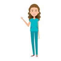 femmina paramedico avatar personaggio icona vettore