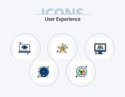 utente Esperienza linea pieno icona imballare 5 icona design. Internet. nube Internet. antivirus. Wifi. nube vettore