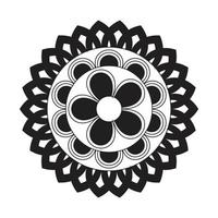 mandala design decorativo modello decorazione fiocco di neve su nero fiore modello design vettore