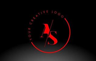 rosso come serif lettera logo design con creativo intersecato tagliare. vettore