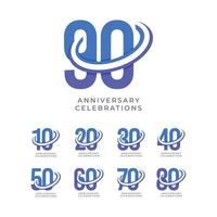 anniversario celebrazioni logo design modello vettore