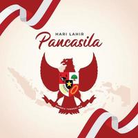 felice compleanno Pancasila giorno design modello vettore