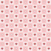 San Valentino giorno caramella cuori e rosa rosso bianca tartan plaid vettore modelli. cuore dai un'occhiata design senza soluzione di continuità modello. illustrazione vettore 10 eps.