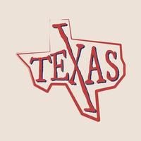 francobollo Texas lettera con carta geografica per elemento design vettore