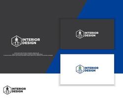 semplice interno design logo nel forma poligoni vettore