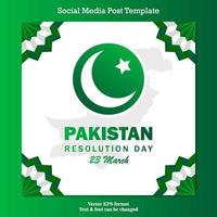 Pakistan risoluzione giorno piazza sociale media inviare modello instagram vettore illustrazione design