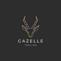 lusso gazzella testa logo design modello vettore