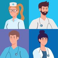medico squadra e personale, infermiera e medici vettore