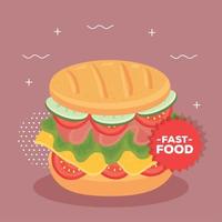 veloce cibo manifesto, con delizioso Sandwich vettore