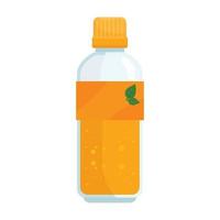 succo di arancia nel bottiglia plastica, nel bianca sfondo vettore