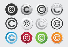Set di icone di copyright vettore