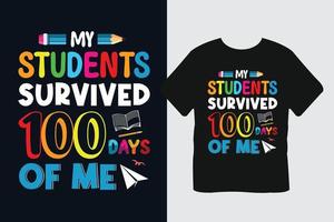 mio studenti sopravvissuto 100 giorni di me maglietta design vettore