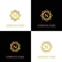 collezione di logo iniziale n con lusso mandala ornamento per nozze, terme, Hotel, bellezza cura logo vettore
