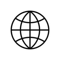 www, mondo largo ragnatela, terra griglia simbolo, globale icona nel linea stile design isolato su bianca sfondo. modificabile ictus. vettore