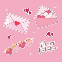 mano disegnato san valentino giorno elemento collezione nel piatto design semplice e elegante vettore design