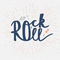 lettering rock and roll vettore