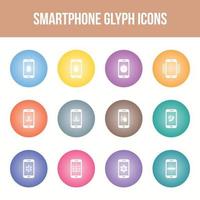 unico smartphone vettore glifo icona impostato