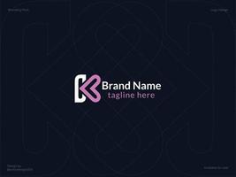 K amore logo design - K lettera logo design vettore