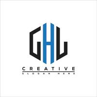 g h l lettera logo design vettore