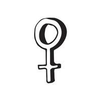 mano disegnato scarabocchio illustrazione. donne concetto design. simboli di femminismo e corpo positività movimento. vettore