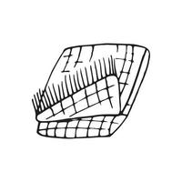 singolo mano disegnato caldo plaid. scarabocchio vettore illustrazione nel accogliente scandinavo stile. carino elemento per saluto carte, manifesti, adesivi e di stagione design. isolato su bianca sfondo