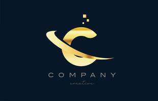 oro d'oro c alfabeto lettera logo icona design. creativo modello per attività commerciale e azienda con swoosh vettore