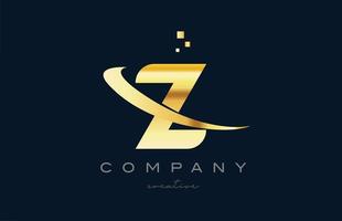 oro d'oro z alfabeto lettera logo icona design. creativo modello per attività commerciale e azienda con swoosh vettore