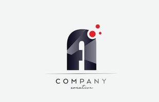 un' alfabeto lettera logo icona con grigio colore e rosso punto. design adatto per un' attività commerciale o azienda vettore