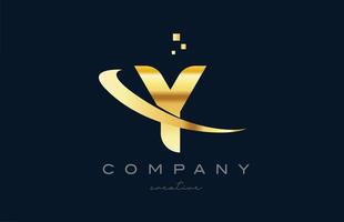 oro d'oro y alfabeto lettera logo icona design. creativo modello per attività commerciale e azienda con swoosh vettore