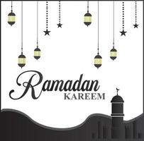 faro nel il moschea Ramadan kareem.ramadan kareem Arabo calligrafia e tipografia. vettore