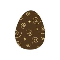 Pasqua uovo decorato con astratto spirali. vettore isolato carta