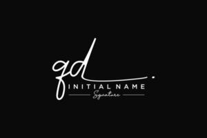 iniziale qd firma logo modello vettore. mano disegnato calligrafia lettering vettore illustrazione.