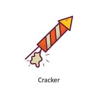 cracker vettore pieno schema icona design illustrazione. vacanza simbolo su bianca sfondo eps 10 file