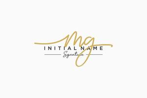 iniziale mg firma logo modello vettore. mano disegnato calligrafia lettering vettore illustrazione.